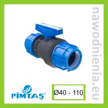 Zawór kulowy PVC-U ze złączkami na rurę PE PN16 Pimtas