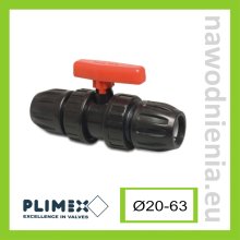 Zawór kulowy PE x PE type safe 500 Plimex