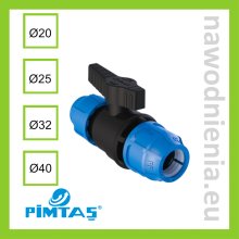 Zawór kulowy PP ze złączkami na rurę PE PN16 Pimtas 