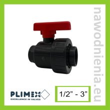 Zawór kulowy PVC-U szary type 550 GW Plimex 