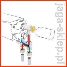 Zestaw zaworowy Jaga 102 - do podłogi, przepływ krzyżowy